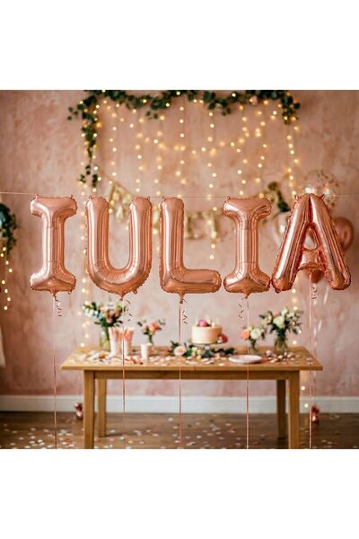 DAMUR Metallic Foil Balloons, Innovation, IULIA Set, Helium or Air, Straw inc...