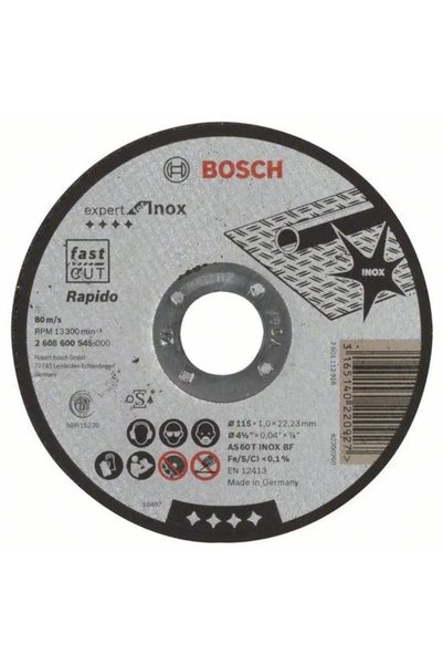 Bosch Δίσκος κοπής ίσιος Expert για Inox - Rapido 2608600545