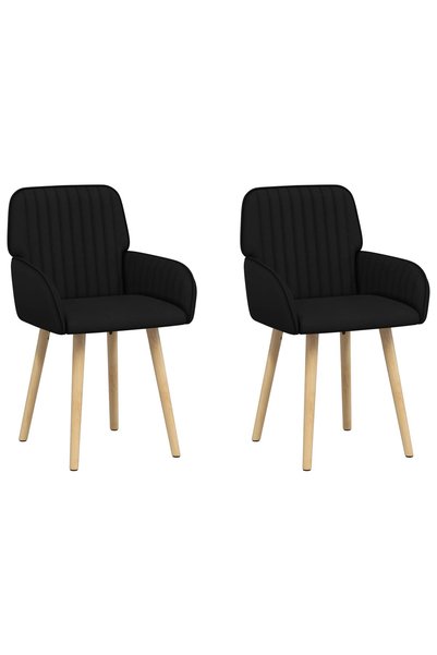 vidaxl Scaune de dining 2 buc. Țesătură Negru 56,5 x 50 x 87,5 cm