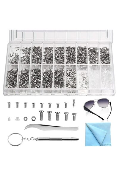Generic Glasses Repair Kit, 1000PCS Tiny Screws and Glasses Screwdriver,Screw...