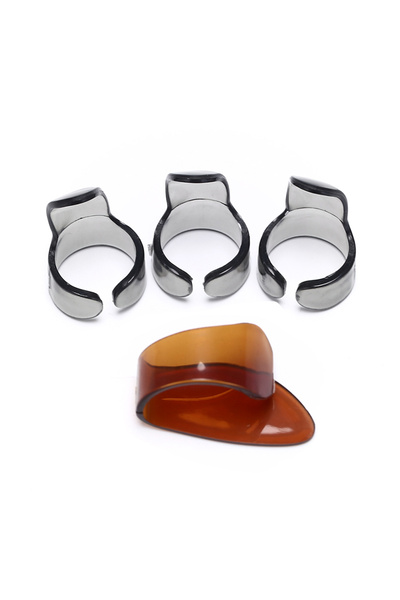 Choice random color 4Pcs Finger Guitar Pick 1 Thumb 3 Finger Picks Plectrum G...