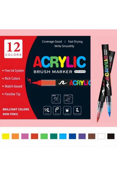 Choice 1XZBX12 12-120 Colors Acrylic Paint Pens Markers Brush Tip Paint Marke...
