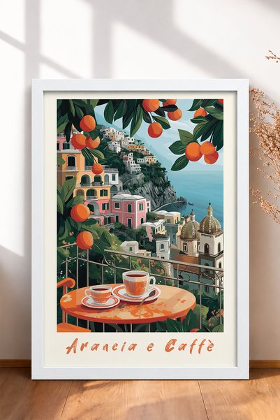 HOMEPACK Arancia e Caffè: Απολαύστε τον καφέ σας στη βεράντα – Πίνακας με κορ...