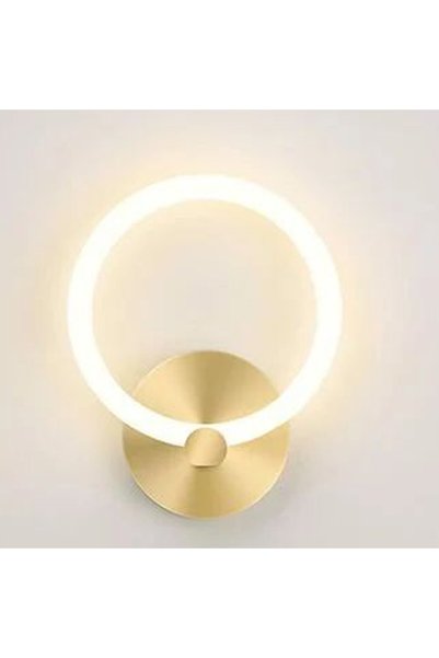 Noonedibs Lampă de perete LED pentru interior, aurie, modernă, lampă de nopti...