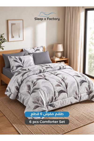 Sleep x Factory Winter Velvet 6-Piece King Comforter Set, Ultra-Soft Plush Qu...