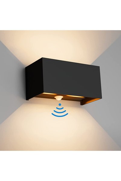 Noonedibs Lampă de exterior de 24W cu detector de mișcare -- neagră