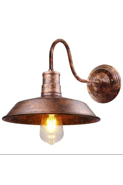 Noonedibs Lampă de perete industrială rustică, cușcă interioară Ø27cm, lampă ...