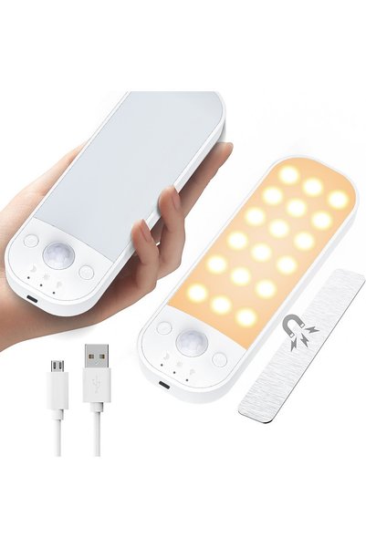 Noonedibs Lumină de noapte cu senzor de mișcare, pachet de 2 lămpi LED cu 36 ...