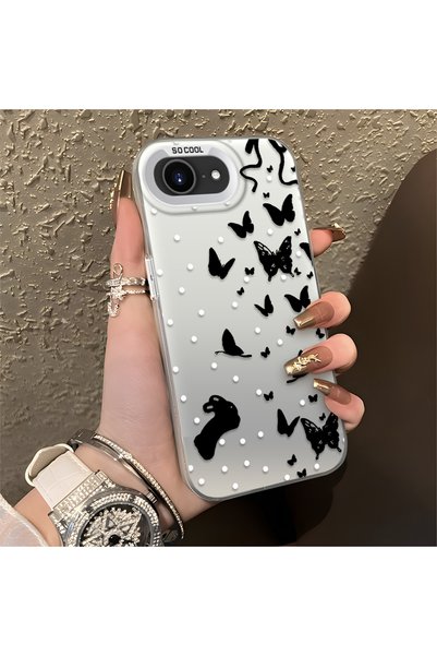 CHICASELUX iPhone 16E Compatible Dot and Butterfly Combination Printed Case, ...