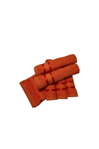 OEM Set de 6 prosoape de mână, portocalii, 30 x 50 cm, 100% bumbac