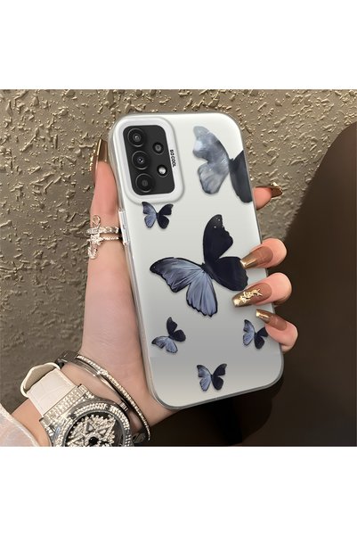 CHICASELUX Samsung Galaxy A13 4G/5G Compatible Black and Gray Butterfly-Print...