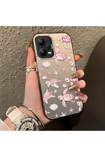 CHICASELUX غطاء سيليكون بتصميم لطيف، متوافق مع هاتف Poco X5، يتميز بنقشة سلحف...