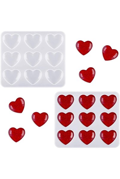 Generic Heart Shape Resin Molds Keychain Charms Mold Silicone Heart Epoxy Mol...
