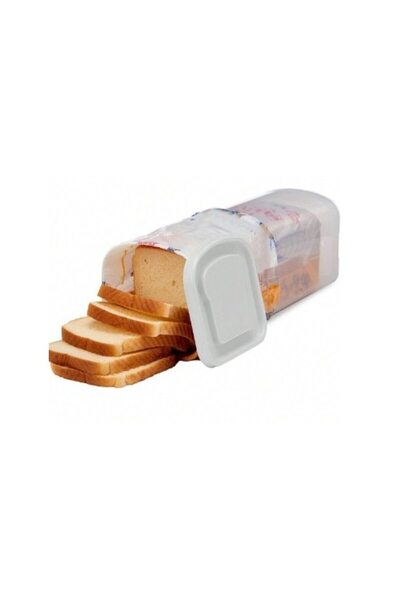 DAMUR Bread Storage Box, Innovation, Plastic, 34 x 13 cm, Keeps Fresh, White Lid