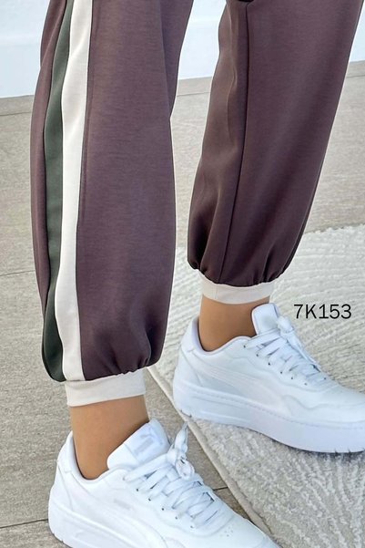 İnce Topuk Modal Hoodie Set with Zippered Collar 7K153