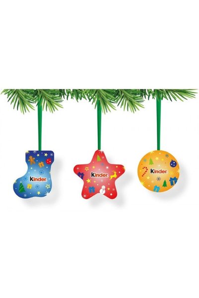 Kinder Christmas boxes with Mix chocolate, for hanging on the tree, 3 pieces,...