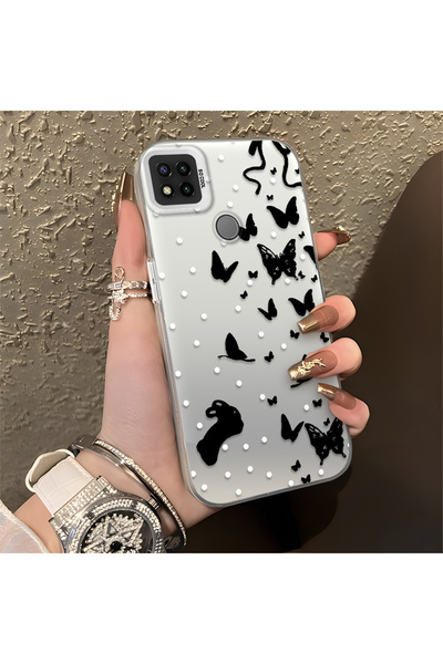 CHICASELUX Redmi 9C/10A Compatible Dot and Butterfly Combination Printed Case...