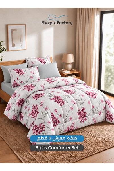 Sleep x Factory Winter Velvet 6-Piece King Comforter Set, Ultra-Soft Plush Qu...