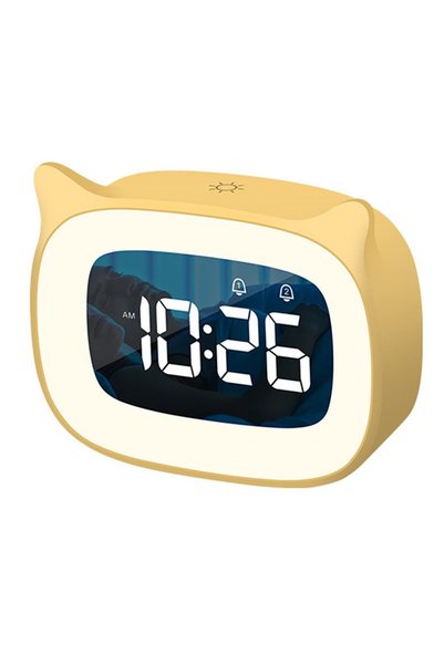 Noonedibs Ceas deșteptător cu lumină de noapte pentru copii cu desene animate...