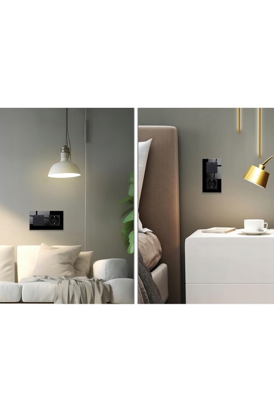 Amazon ÎNTRERUPĂTOR PENTRU LAMPĂ CU PRIZĂ, DIN STICLĂ, NEGRU, 157x86 mm