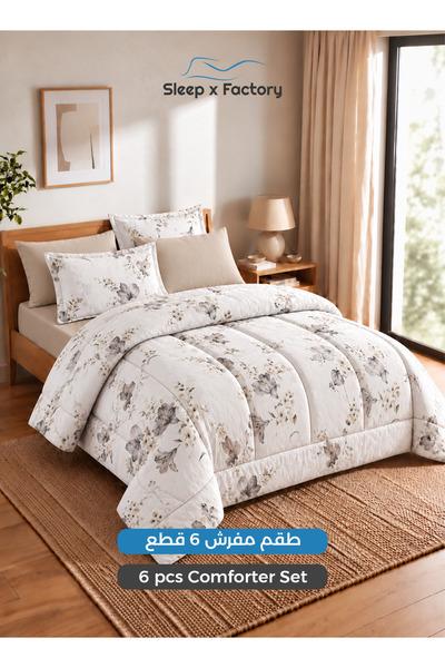 Sleep x Factory Winter Velvet 6-Piece King Comforter Set, Ultra-Soft Plush Qu...