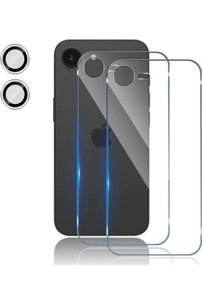 Generic 2 Pack Back Screen Protector for iPhone 16E Tempered Glass + 2 Pack C...