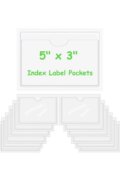 Generic 12 قطعة من جيوب البطاقات ذاتية اللصق لبطاقات مقاس 3.7 × 5.3 بوصة، حام...