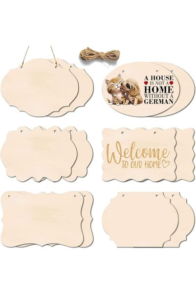 Generic Unfinished Wood Crafts, 12pcs Pine Wood, Basswood, Birch Wood Plaques...