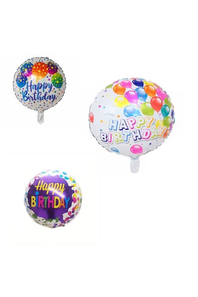 Evolium Set of 3 metallic foil balloons, 45 cm, evolium, mini round figurine,...