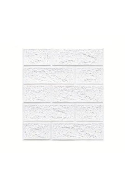 Evolium Комплект от 10 3D килимени плочки, 35 x 38 см, дебелина 3 мм, бели, e...