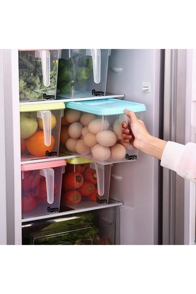 Generic صندوق تخزين طعام مع أغطية آمن للثلاجة (كبير، 3 قطع بسعة 4.5 لتر)