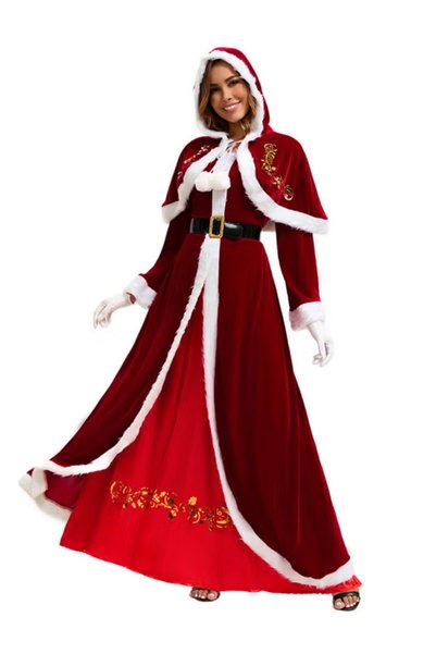 TAPIT 8PCS Adult Deluxe Velvet Santa Claus Costume Set, Christmas Men's Delux...