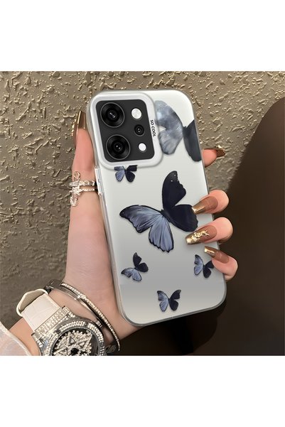 CHICASELUX Black and Gray Butterfly-Printed Protective Case Compatible with O...