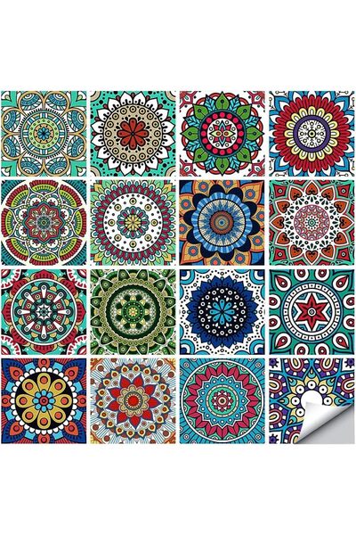 Generic مجموعة "نالاكال" المكونة من 16 قطعة (6 × 6 بوصة) من ملصقات الزينة على...