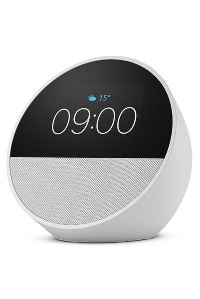 Amazon Echo Spot (2024) Ceas deșteptător inteligent cu Alexa, Alb Glacier