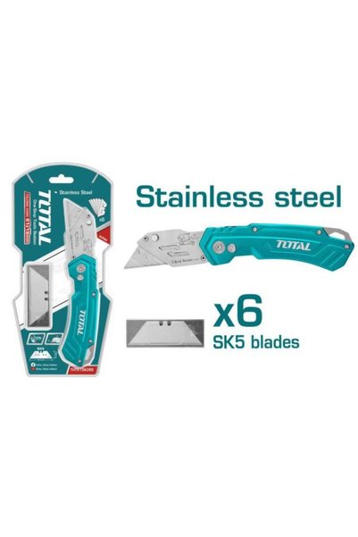 TOTAL Cutter multifuncțional oțel inoxidabil+aliaj de aluminiu, 61x19 mm
