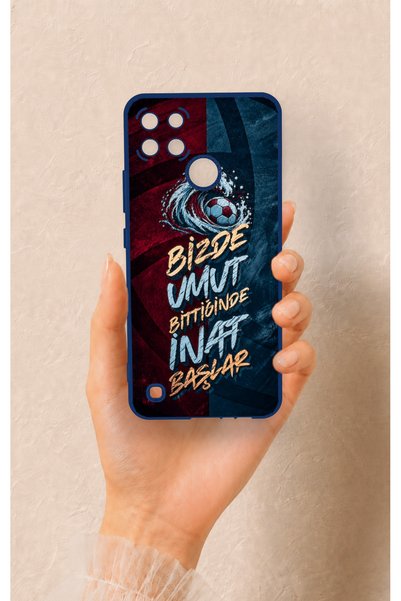 Vip Case Wavy Burgundy and Blue Patterned Silicone Case Compatible with Realm...