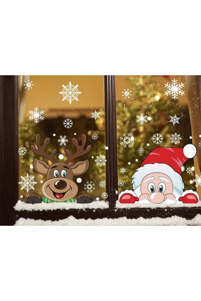 Noonedibs DERAYEE 6 coli cu Moș Crăciun și Rudolph, bețișoare de fereastră cu...