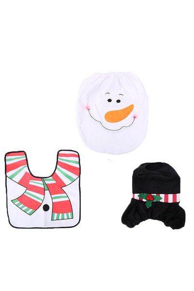 Noonedibs Set capac și covor de toaletă cu Moș Crăciun Decorațiuni amuzante d...