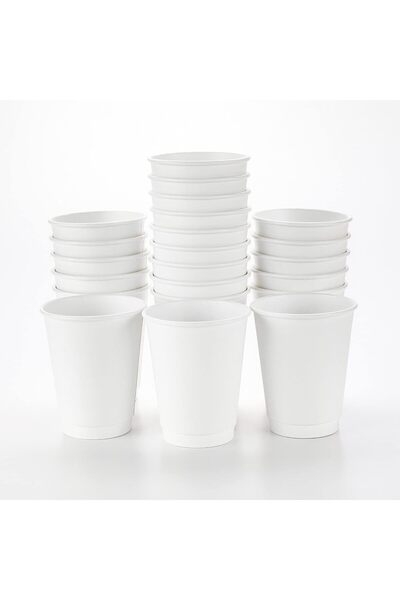 Generic أكواب مشروبات ساخنة بيضاء للاستخدام مرة واحدة سعة 12 أونصة بتصميم جدا...