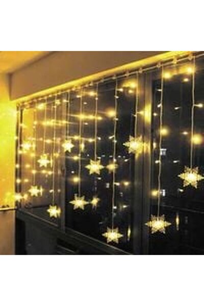 Noonedibs Cortina luminoasă de Crăciun cu fulgi de zăpadă, luminoasă pentru f...