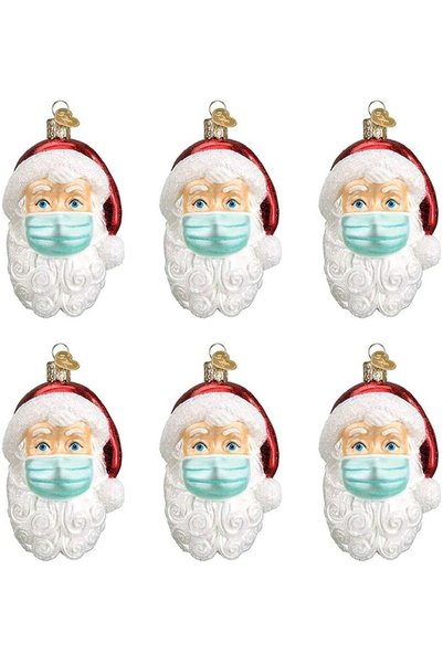 Noonedibs Pandantiv Moș Crăciun cu mască, decorațiuni de Crăciun, decorațiuni...