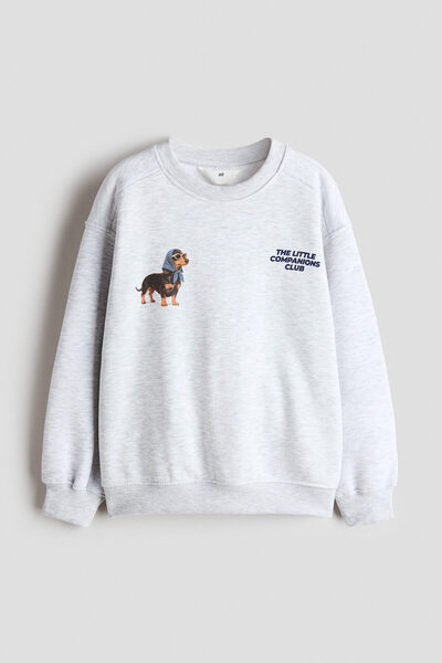 H&M Bol Kesimli ve Baskılı Sweatshirt