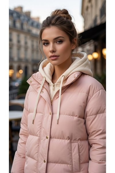Elgante التصميم العصري: جاكيت شتوي منفوخ (Puffer) بتصميم أنيق يجمع بين لون ال...