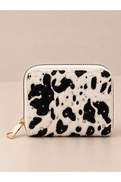 citycenterfashion Women's Gold Detailed Patterned Mini Wallet Cty-Abr-6478