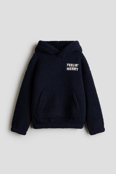H&M Kapüşonlu Oversize Pelüş Üst