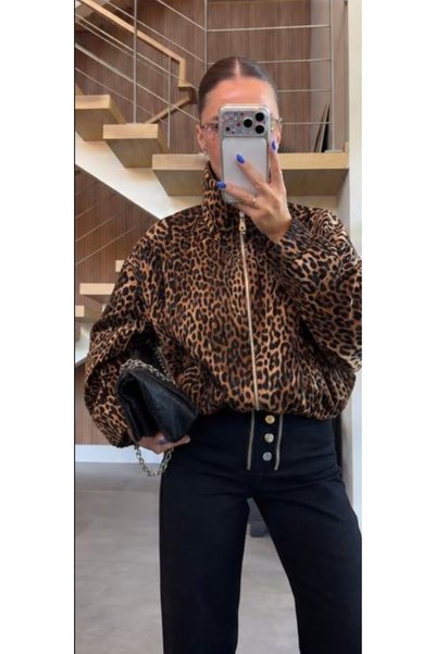 WEXA Leoparlı tasarım ceket
