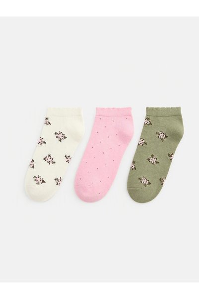 LC Waikiki A Set of 3 Embroidered Women's Ankle Socks from UZG STORE for Fash...