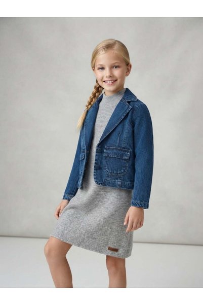 Hilal Akıncı Kids Set de 2 piese: blazer pentru fetițe, jachetă din denim, gu...