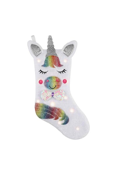 Noonedibs Ciorapă de Crăciun cu lumină LED, șemineu strălucitor agățat pentru...